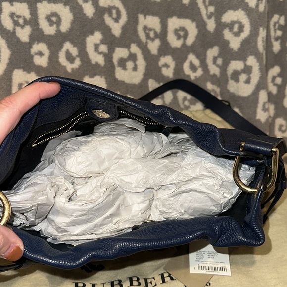 Authentic Burberry Small Bingley Derby House Check Crossbody in Blue 😍 New 😍 - Picture 7 of 17